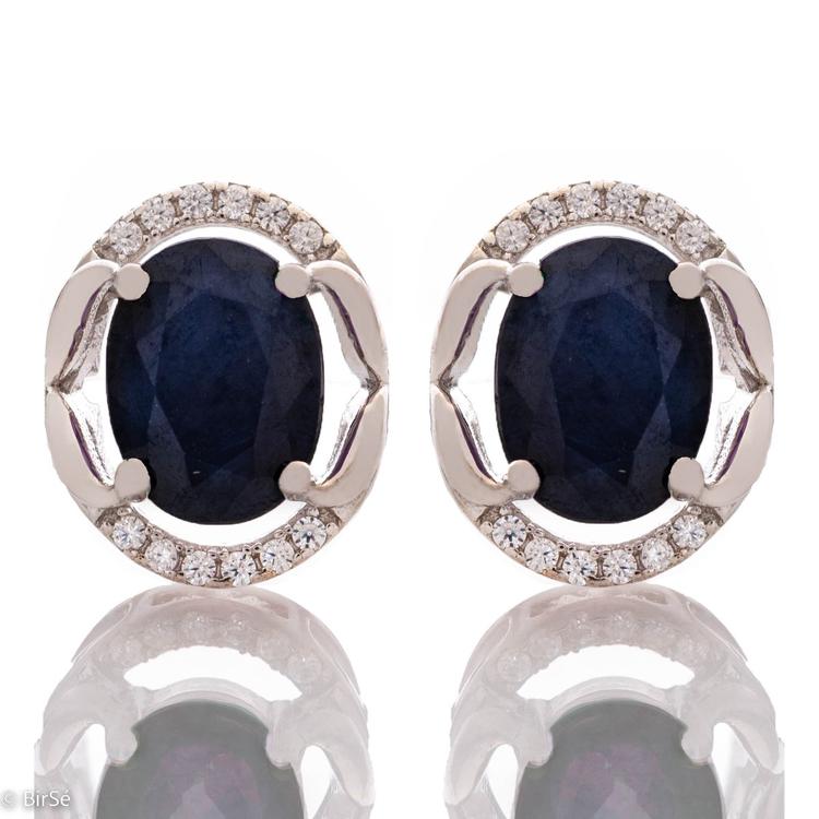 Silver Earrings - Natural Sapphire 2,00 ct.