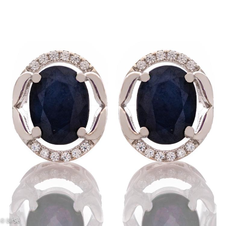 Silver Earrings - Natural Sapphire 2,00 ct.