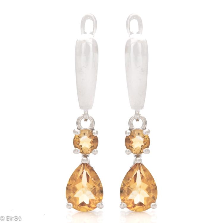 Silver earrings - Natural Citrine 2,10 ct.