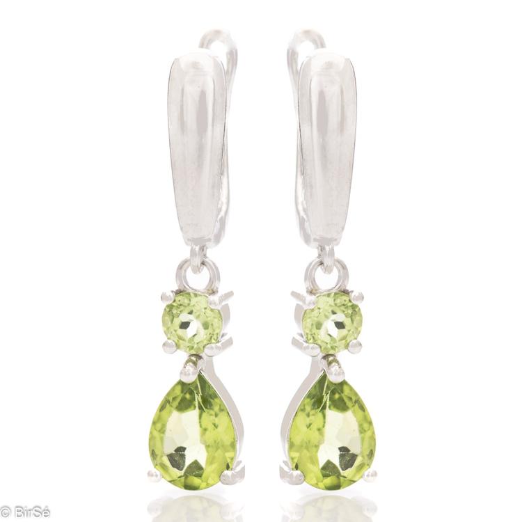 Silver earrings - Natural Peridot 2,12ct.