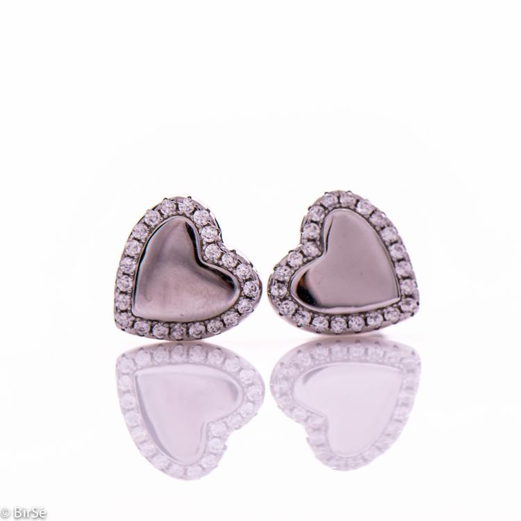 Silver Earrings - Hearts 