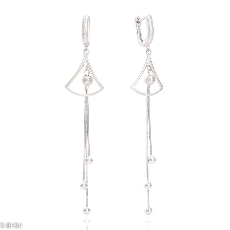 Silver Hanging Earrings with Balls