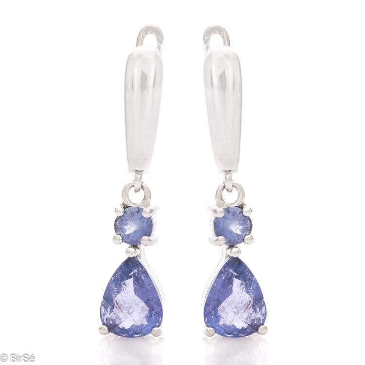 Silver earrings - Natural Tanzanite 2,64 ct.