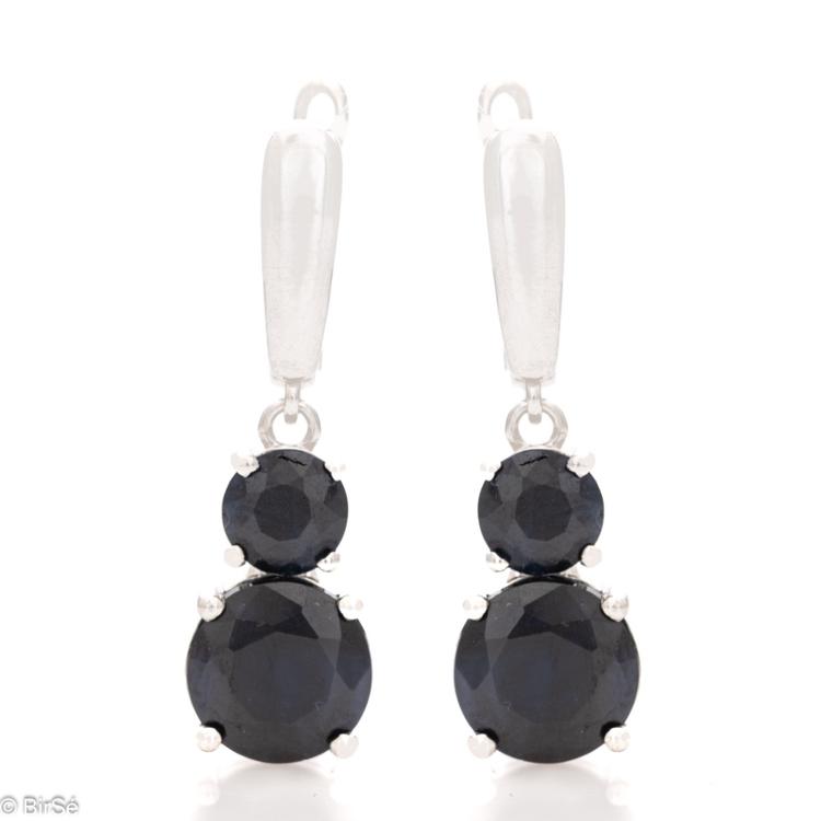 Silver earrings - Natural Sapphire 8,10 ct.