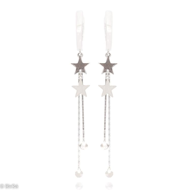 Silver Hanging Earrings Stars