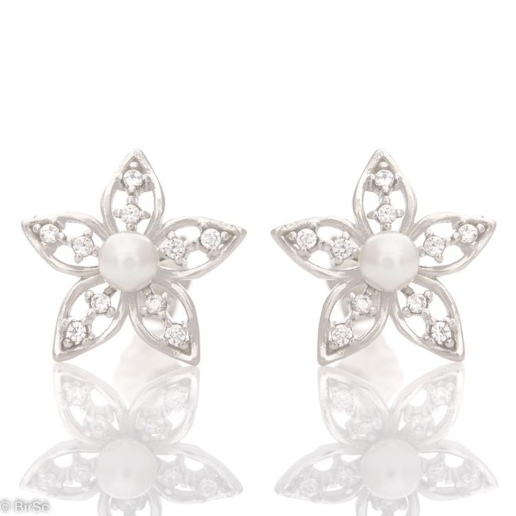 Silver earrings - Flower