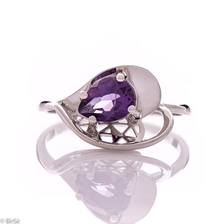 Silver ring - Natural amethyst 0,85 ct