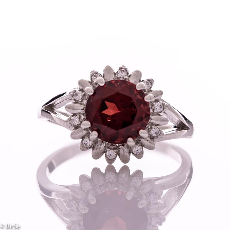 Silver ring - Natural garnet 2,50 ct