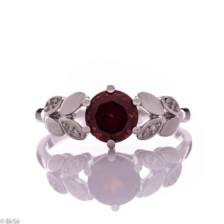 Silver ring - Natural garnet 1,00 ct.