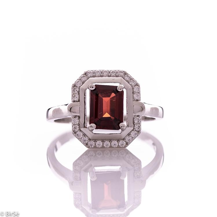 Silver ring - Natural garnet 1,40 ct