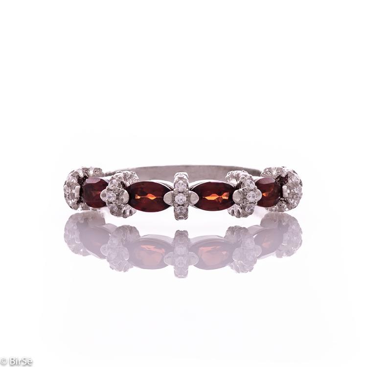 Silver ring - Natural garnet 1,00 ct