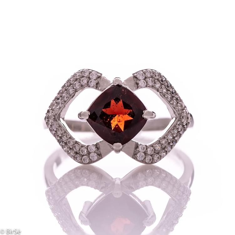 Silver ring - Natural garnet 2,50 ct