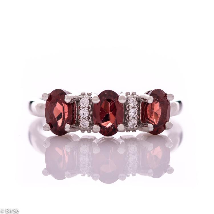 Silver ring - Natural garnet 1,65 ct