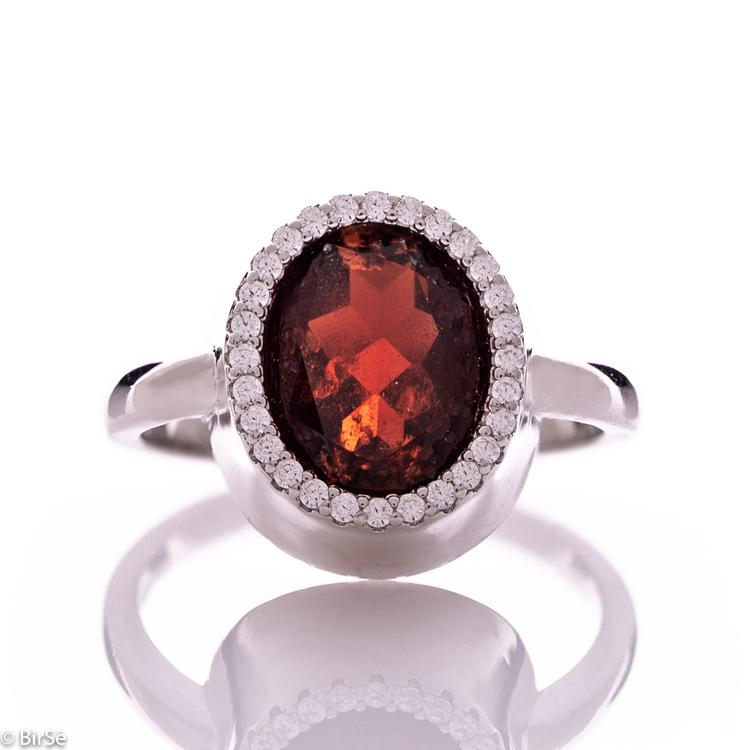 Silver ring - Natural garnet 2,80 ct