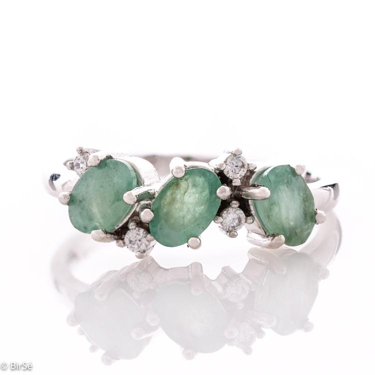 Silver Ring - Natural emerald 1,56 ct.