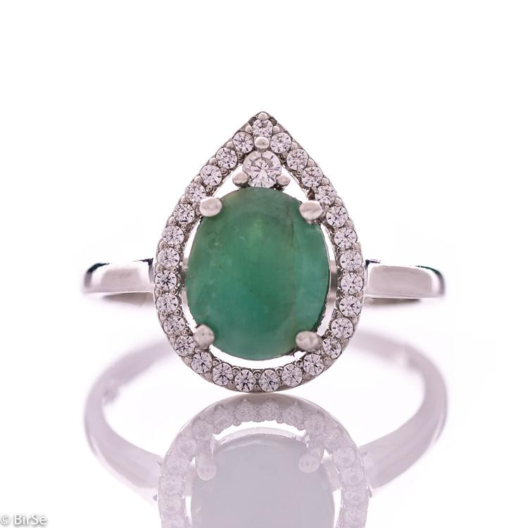 Silver ring - Natural emerald 2,60 ct