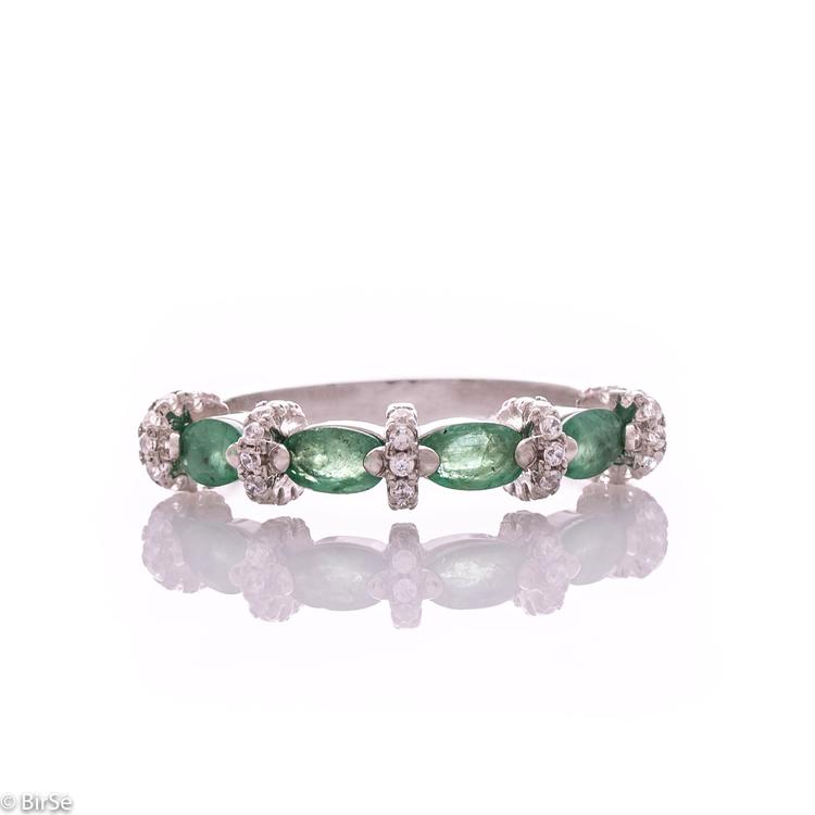 Silver Ring - Natural Emerald 1,00 ct