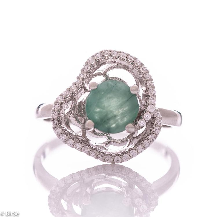 Silver Ring - Natural emerald 1,70 ct