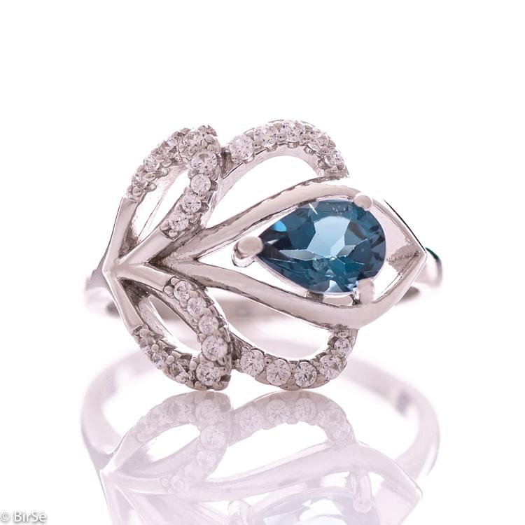 Silver Ring - Natural London Topaz 1,00 ct