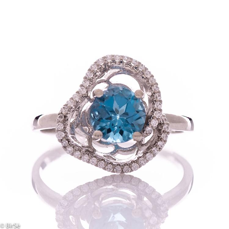 Silver Ring - Natural London Topaz 1,55 ct