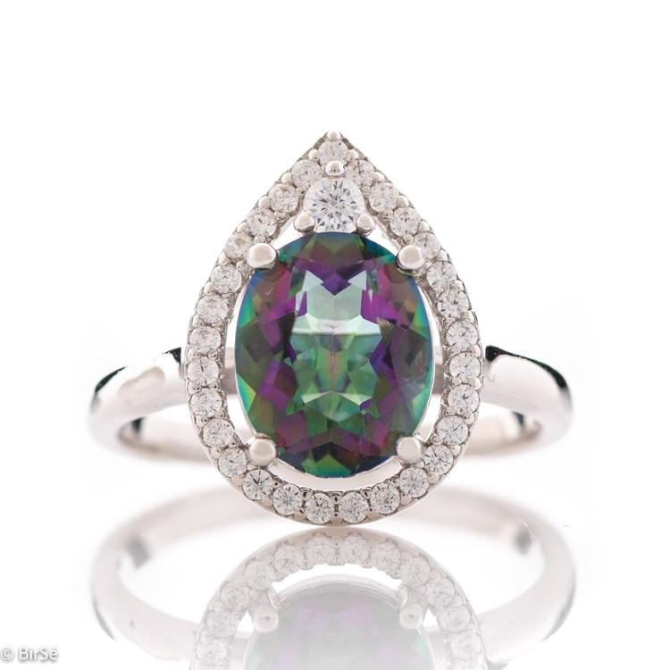 Silver ring - Natural mystic topaz 3,50 ct.