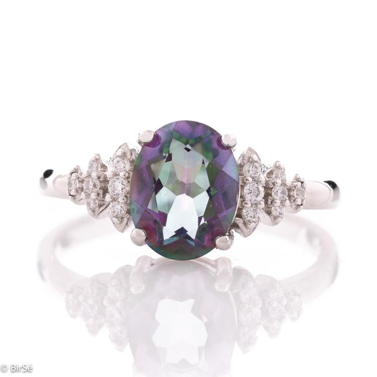 Silver ring - Natural mystic topaz 2,50 ct