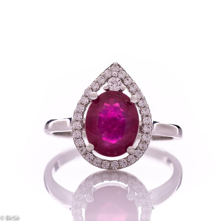 Silver ring - Natural ruby 3,15 ct