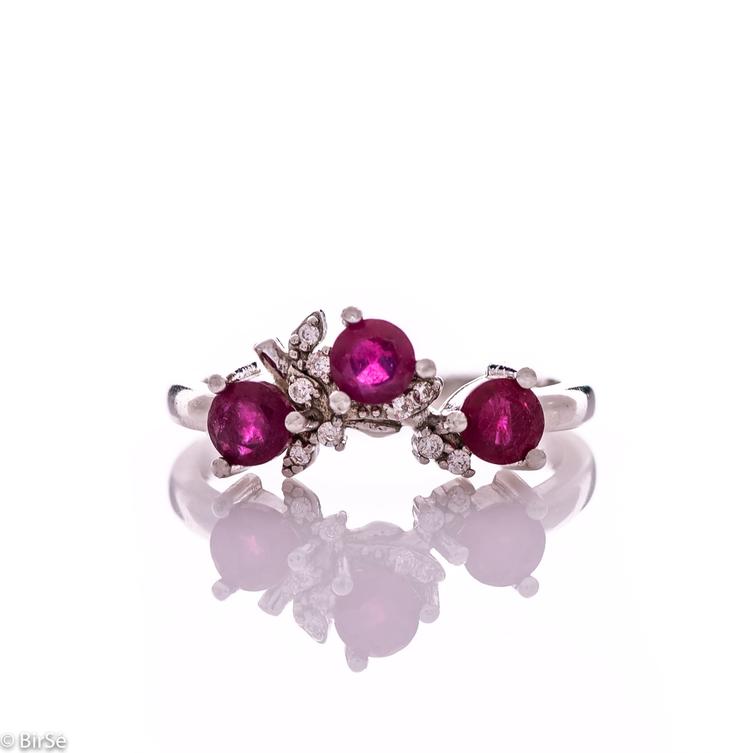 Silver ring - Natural ruby 1,02 ct.