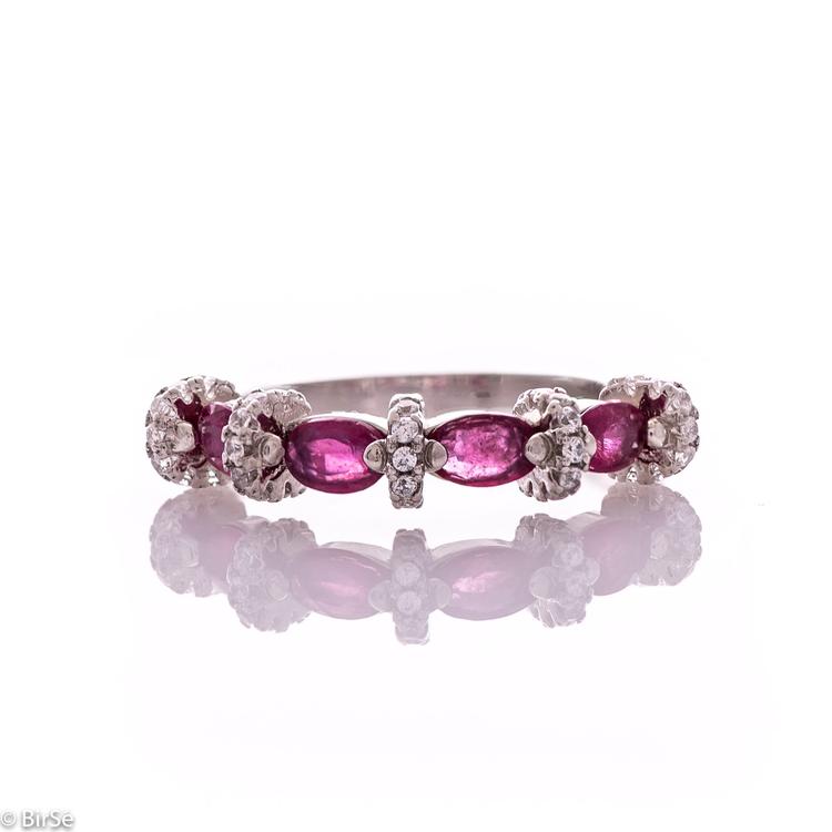 Silver Ring - Natural ruby 1,05 ct