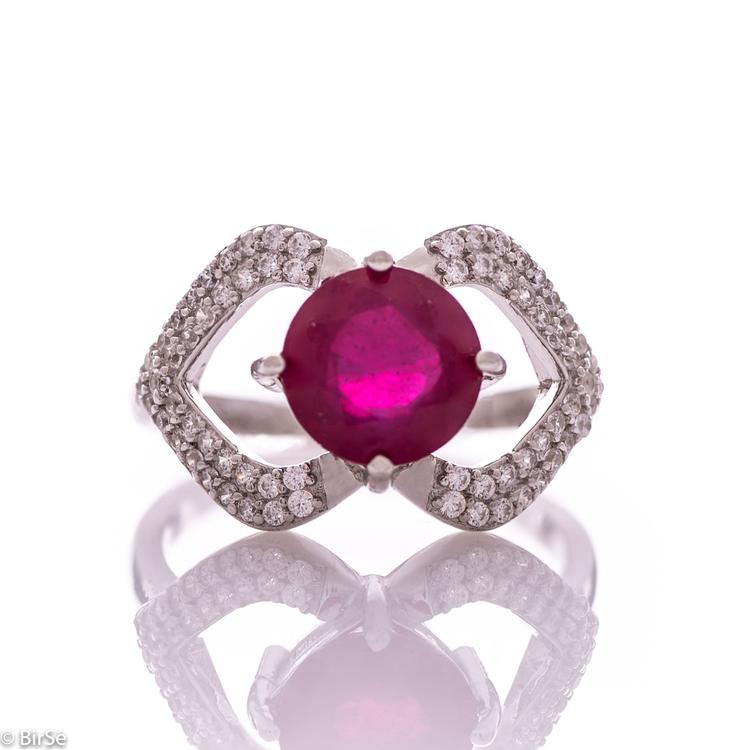 Silver Ring - Natural ruby 2,25 ct