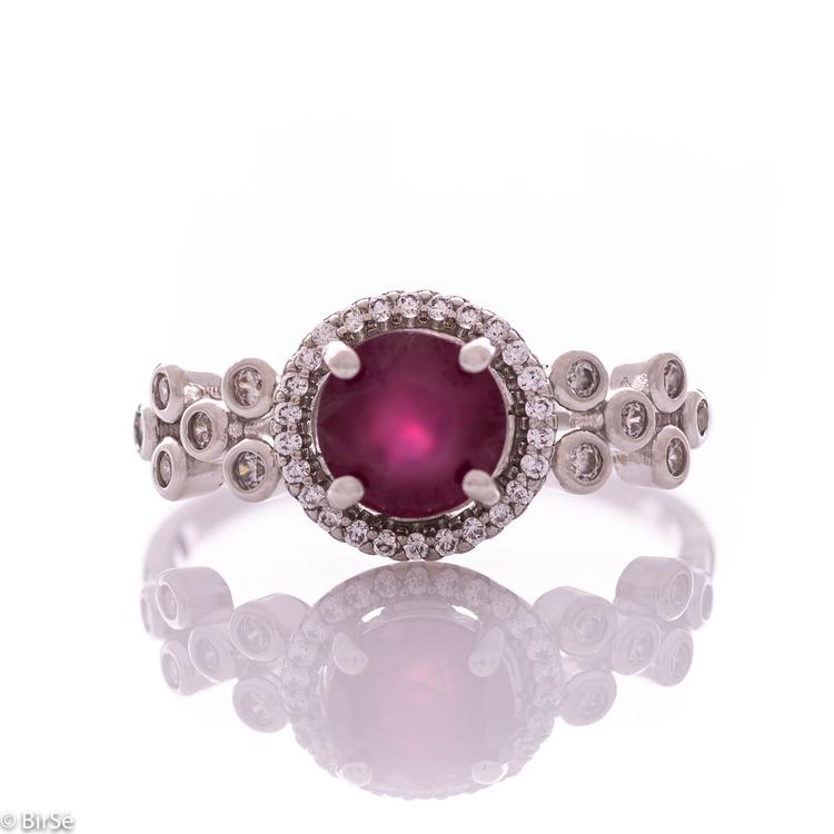 Silver Ring - Natural ruby 1.60 ct