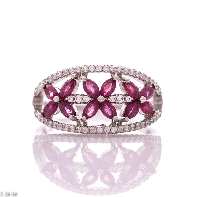 Silver Ring - Natural ruby 1,56 ct