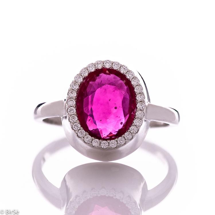 Silver ring - Natural ruby 3,15 ct