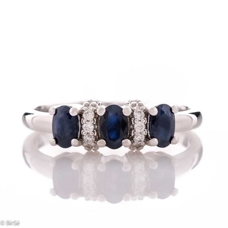 Silver Ring - Natural Sapphires 1,05 ct