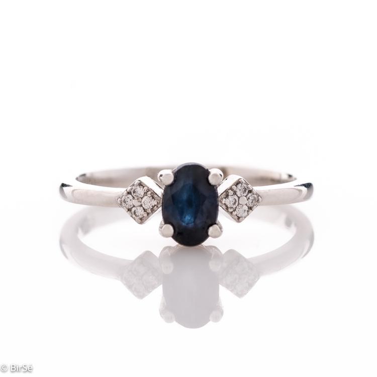 Silver Ring - Natural Sapphire 0,60 ct.