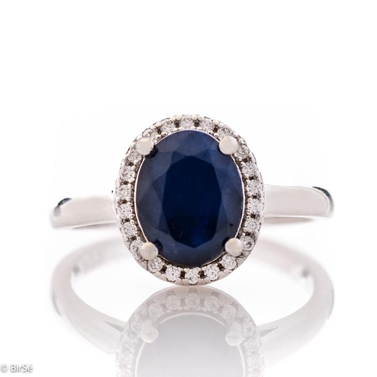 Silver ring - Natural sapphire 2.20 ct.