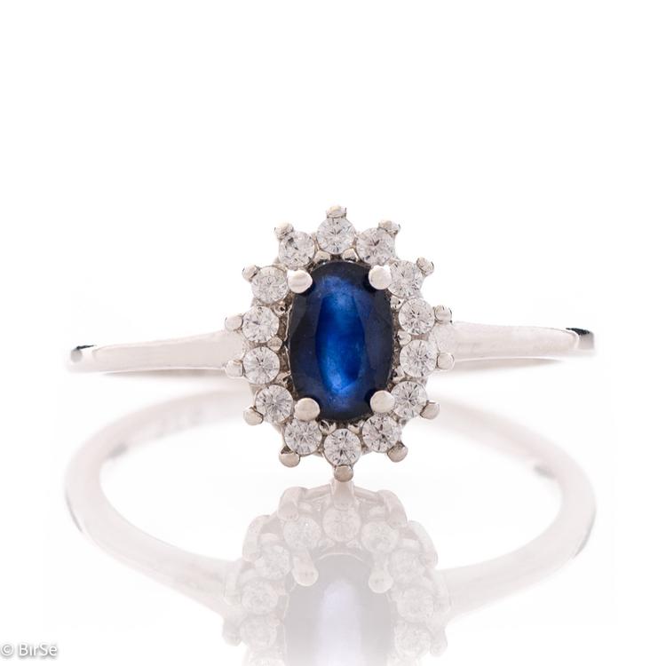 Silver ring - Natural sapphire 0,60 ct