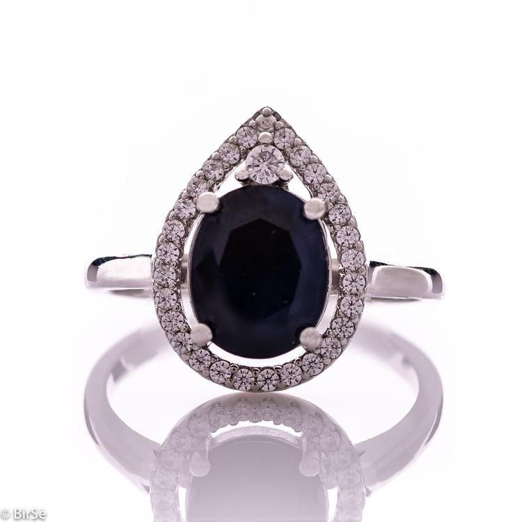 Silver ring - Natural sapphire 3,15 ct