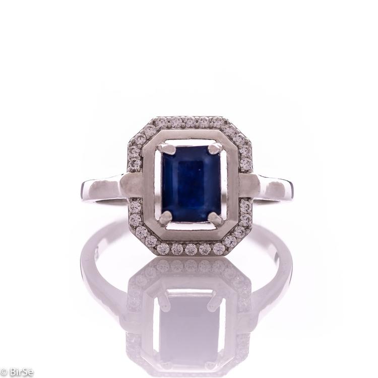 Silver ring - Natural sapphire 1,55 ct