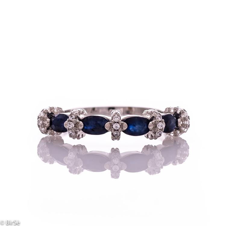 Silver ring - Natural sapphire 1,40 ct