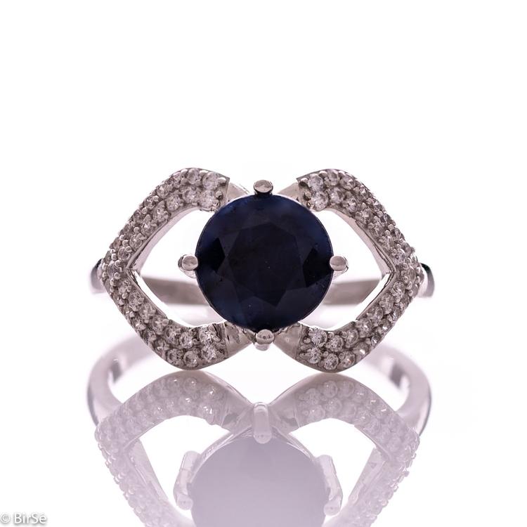 Silver ring - Natural sapphire 2,25 ct