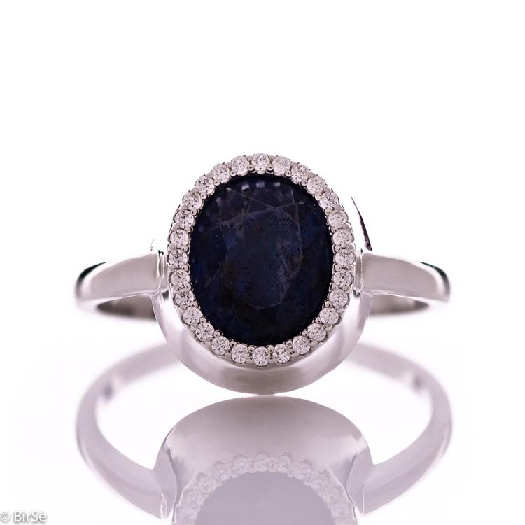 Silver ring - Natural sapphire 3,15 ct