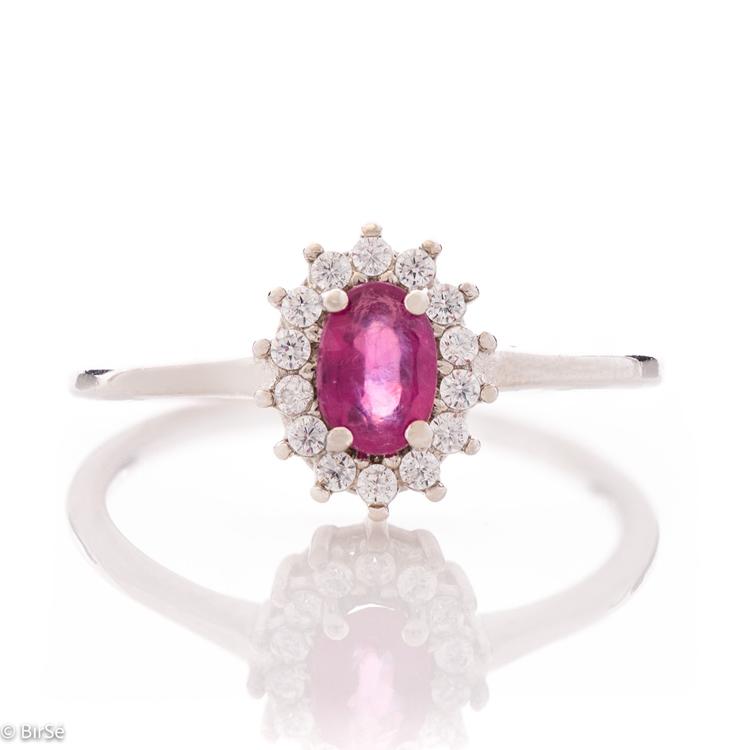 Silver ring - Natural ruby 0,60 ct. 