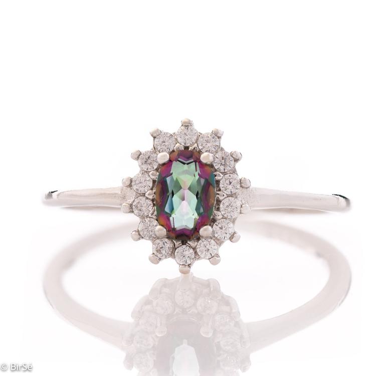 Silver Ring - Natural Mystic Topaz 0,57 ct