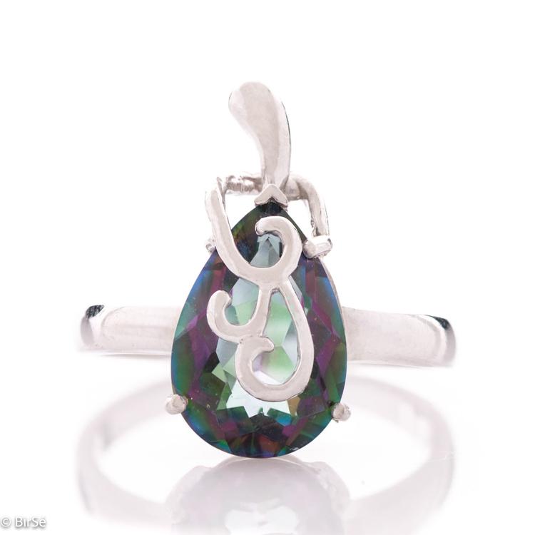 Silver ring with Natural Mystic Topaz 8,50 ct