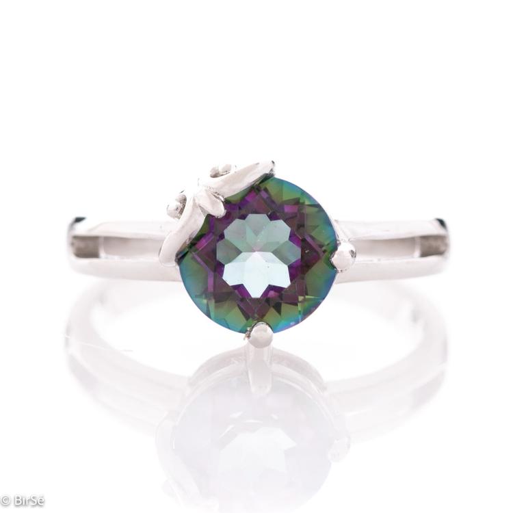 Silver ring - Natural mystic topaz 2,50