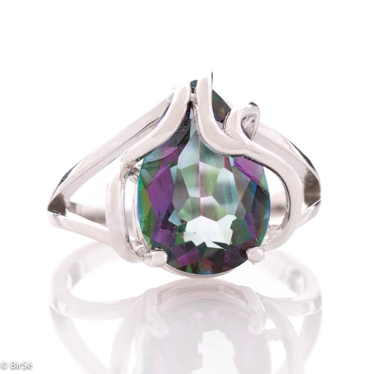 Silver ring - Natural mystic topaz 8,50 ct.