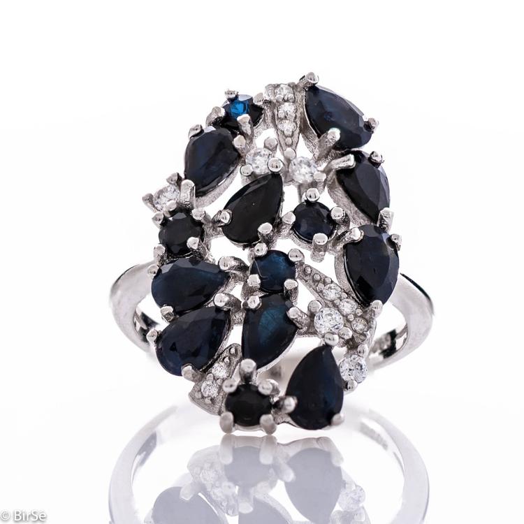 Silver ring - Natural sapphire 2,95 ct