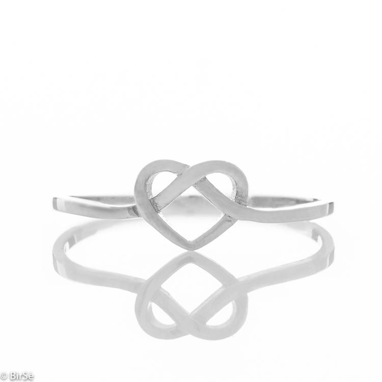 Silver Ring - Heart with Infinity