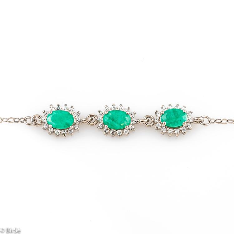 Silver bracelet - Natural emerald 2,07 ct 134